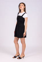 Carica l'immagine nel visualizzatore di Gallery, vestito cotone nero estivo erdenite di alzavola moda sostenibile, fronte