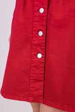 Carica l&#39;immagine nel visualizzatore di Gallery, vestito cotone rosso estivo erdenite di alzavola moda sostenibile, dettaglio orlo
