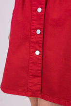 Carica l&#39;immagine nel visualizzatore di Gallery, vestito cotone rosso estivo erdenite di alzavola moda sostenibile, dettaglio orlo
