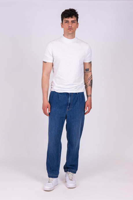 alzavola moda sostenibile jeans uomo denim cante vista frontale
